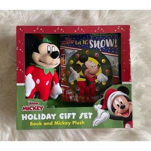 Book And Mickey Plush Holiday Christmas Gift Set New